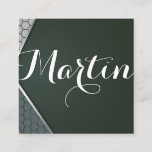 Fancy font monogram   geometrisch vierkante visitekaartje