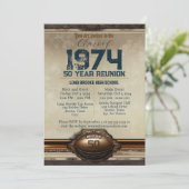 Fancy  Football 50 jaar High School Reunion Kaart (Staand voorkant)