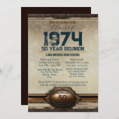 Fancy  Football 50 jaar High School Reunion Kaart (Voorkant / Achterkant)