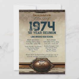 Fancy  Football 50 jaar High School Reunion Kaart