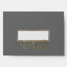 Fancy formele grijs- en goudbekroonde envelop