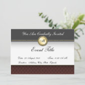 Fancy Formele uitnodiging van het Monogram van de  (Staand voorkant)