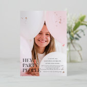 Fancy Foto | Afgestudeerd | Roze Goud Echt Folie Uitnodiging (Staand Voorkant)