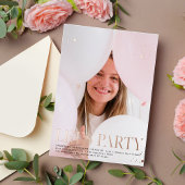 Fancy Foto | Afstuderen | Roze Goud Echt Folie Uitnodiging