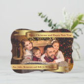 Fancy foto van dubbele goudbanners met volledige k feestdagenkaart (Staand voorkant)