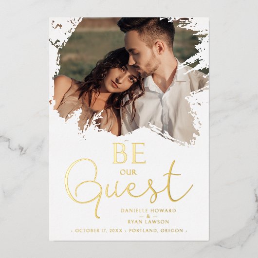 Fancy foto van penseelsnoepbrander vuile foto folie uitnodiging (Voorkant)