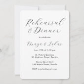 Fancy fotorepetitie en dineruitnodiging kaart (Achterkant)