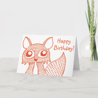 Fancy Fox Groeten Kaart: Happy Birthday! Kaart