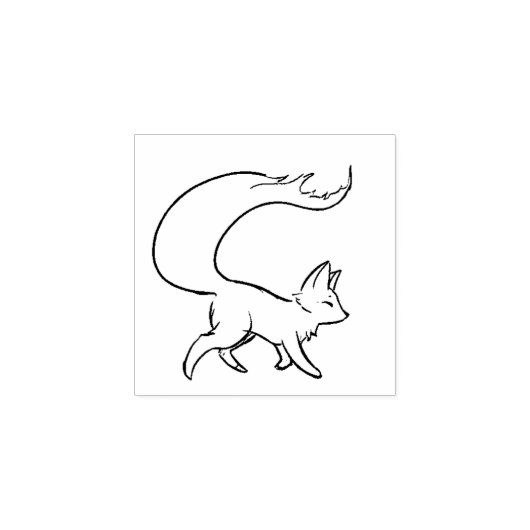 Fancy Fox Stamp Rubberstempel (Afrduk)