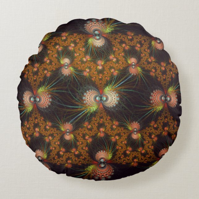Fancy fractal patroon rond kussen (Voorkant)
