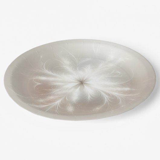 Fancy fractale sneeuwvlok papieren bordje (Gekanteld)