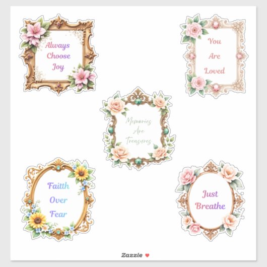 Fancy Frames Affirmations Sticker Sheet (Vel)