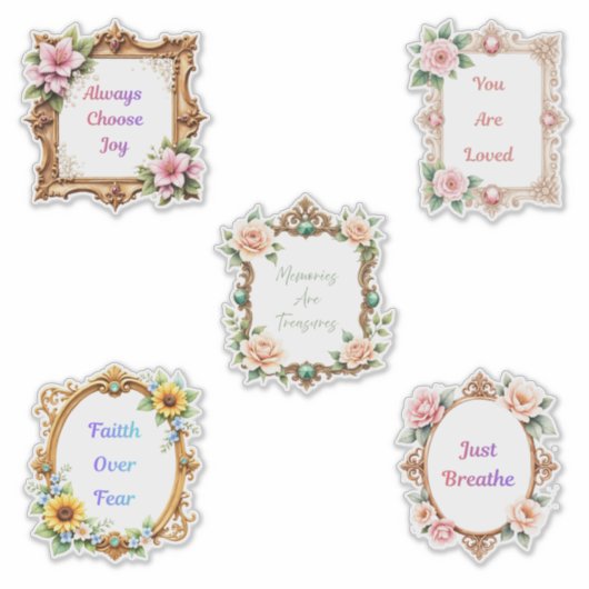 Fancy Frames Affirmations Sticker Sheet (Voorkant)