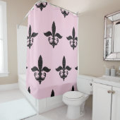 Fancy Frans Fleur De Lis met Frans Script Douchegordijn (In situ)