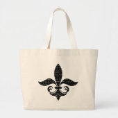 Fancy Frans Fleur De Lis met Frans Script Grote Tote Bag (Voorkant)
