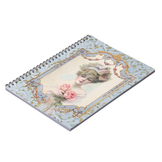 Fancy Frans  Lijst Blue Gold Roos Lady Notitieboek (Linkerzijde)