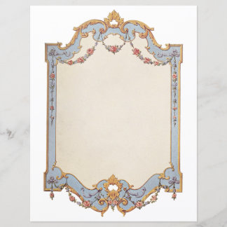 Fancy Frans Lijst Blue Gold Scroll Roos