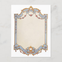 Fancy Frans  Lijst Blue Gold Scroll Roos