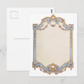 Fancy Frans  Lijst Blue Gold Scroll Roos Briefkaart (Voorkant / Achterkant)