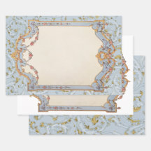 Fancy Frans  Lijst Blue Gold Scroll Roos