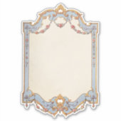 Fancy Frans  Lijst Blue Gold Scroll Roos Sticker (Voorkant)