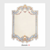 Fancy Frans  Lijst Blue Gold Scroll Roos Sticker (Vel)