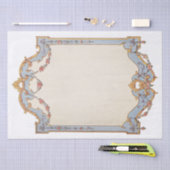 Fancy Frans  Lijst Blue Gold Scroll Roos Tissuepapier (Craft)