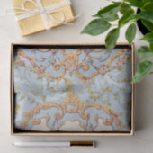 Fancy Frans  Lijst Blue Gold Scroll Roos Tissuepapier (Geschenk)