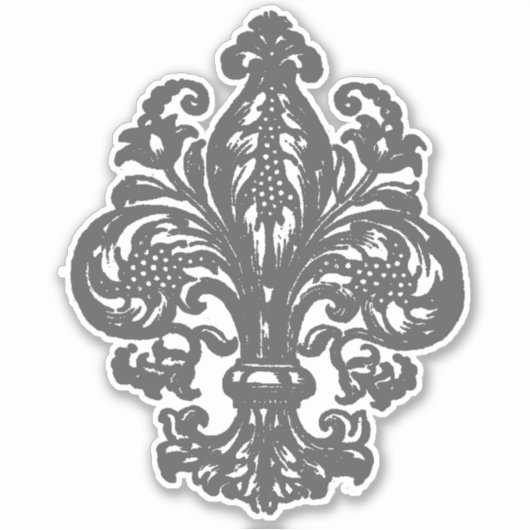Fancy Franse Fleur de Lis Sticker (Voorkant)