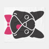 Fancy Frenchie Fleece Deken (Voorkant (Horizontaal))