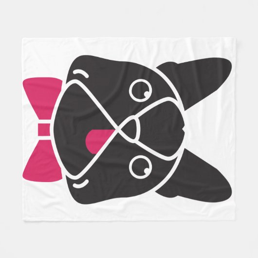 Fancy Frenchie Fleece Deken (Voorkant (Horizontaal))