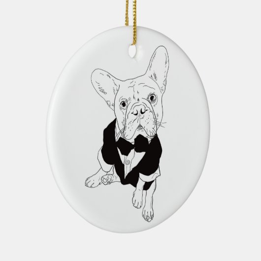 Fancy Frenchie-Ornament Keramisch Ornament (Rechts)