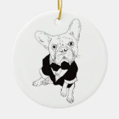 Fancy Frenchie-Ornament Keramisch Ornament (Voorkant)
