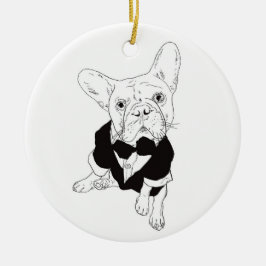 Fancy Frenchie-Ornament Keramisch Ornament