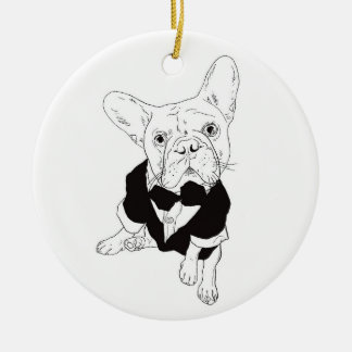 Fancy Frenchie-Ornament Keramisch Ornament