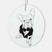 Fancy Frenchie-Ornament Keramisch Ornament (Links)