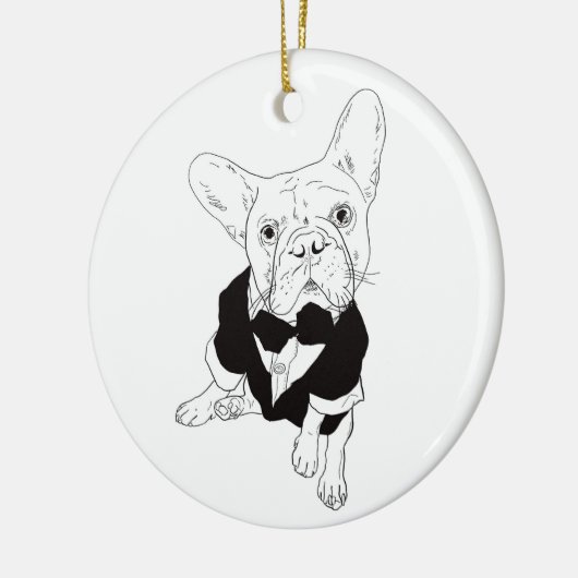 Fancy Frenchie-Ornament Keramisch Ornament (Links)