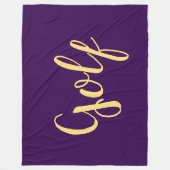 Fancy Fun GOLF Script Deep Purple Background Fleece Deken (Voorkant)