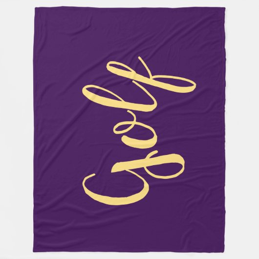 Fancy Fun GOLF Script Deep Purple Background Fleece Deken (Voorkant)