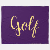 Fancy Fun GOLF Script Deep Purple Background Fleece Deken (Voorkant (Horizontaal))