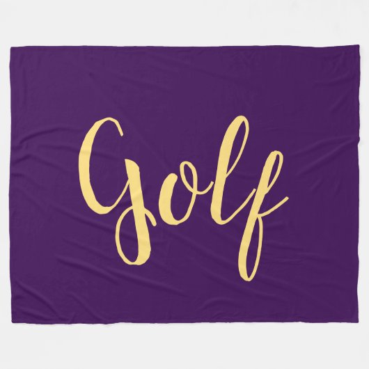 Fancy Fun GOLF Script Deep Purple Background Fleece Deken (Voorkant (Horizontaal))