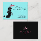 * Fancy Gal Blue/Black Calling Card * Contactkaartje (Voorkant / Achterkant)