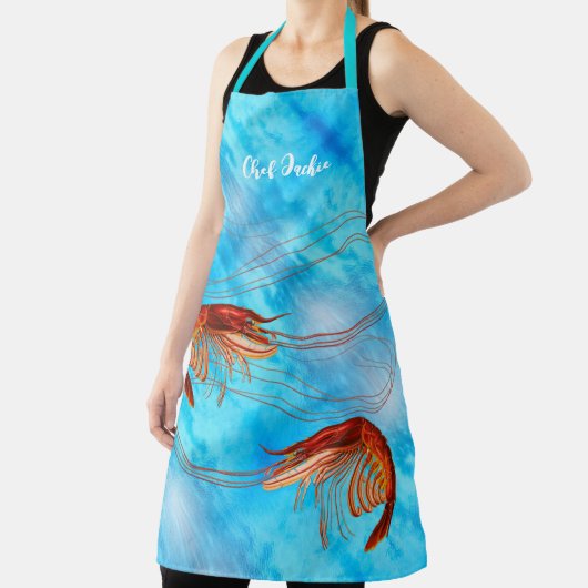 Fancy garnaal op blauw schort (Insitu)