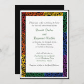 Fancy Gay Pride Custom Commitment-ceremonie uitnod Kaart (Voorkant / Achterkant)