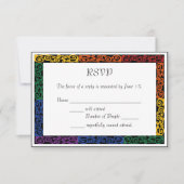 Fancy Gay Pride Custom Commitment Ceremony RSVP Kaartje (Voorkant)