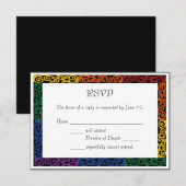 Fancy Gay Pride Custom Commitment Ceremony RSVP Kaartje (Voorkant / Achterkant)