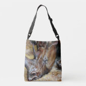 Fancy gebold origineel Rijnolie Afdruk Ontworpen T Crossbody Tas (Achterkant)