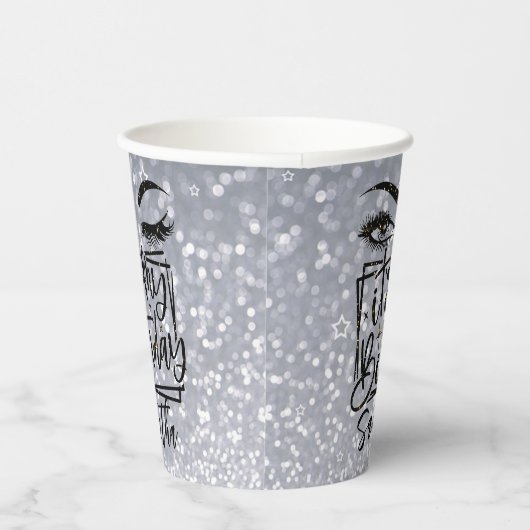 Fancy geboortedag Glitter 18th | 21e | 30e |50e Papieren Bekers (Rechts)