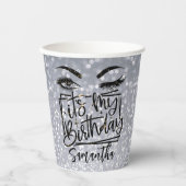 Fancy geboortedag Glitter 18th | 21e | 30e |50e Papieren Bekers (Voorkant)