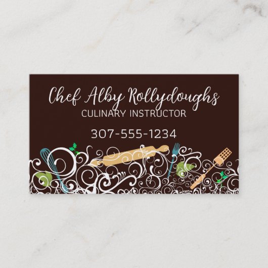 Fancy gebruiksvoorwerpen Kruiden Chef Kookles Cate Visitekaartje (Voorkant)